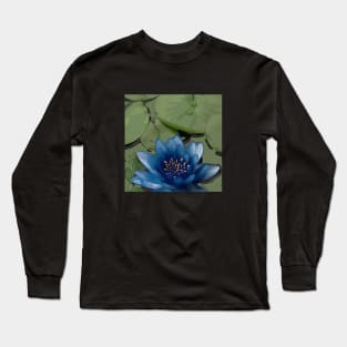 Lotus3-Blue Long Sleeve T-Shirt